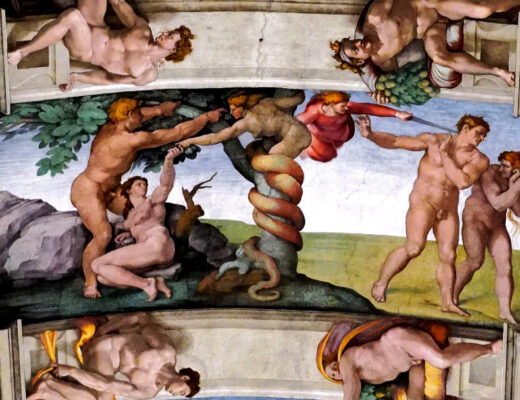 Adán y Eva. Miguel Ángel. Capilla Sixtina. Vaticano.