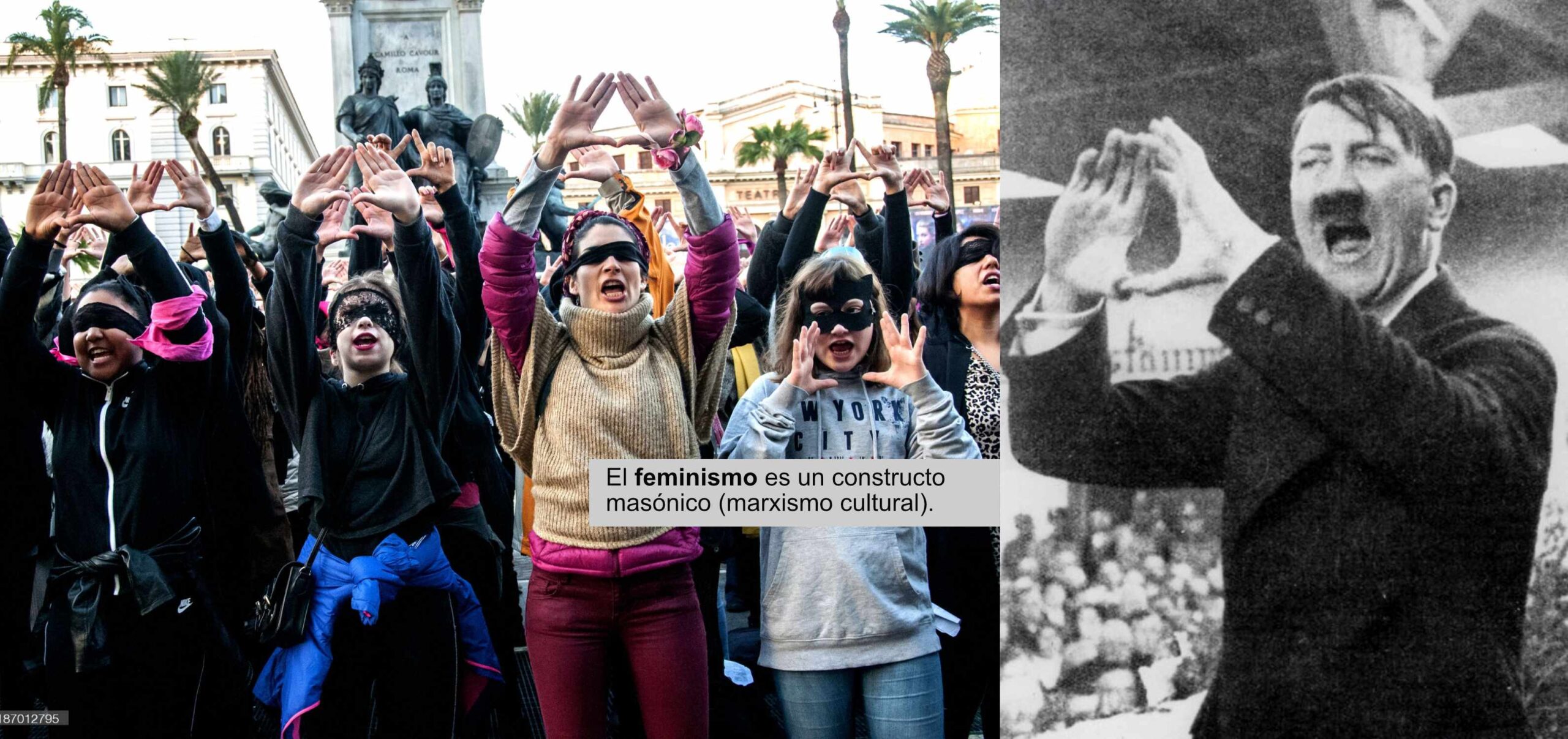 Mudra triangulo merkel feminismo Hitler (Collage) 2
