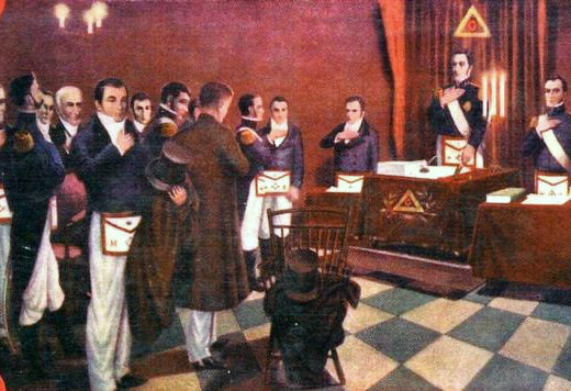 Ilustraciones sobre masonería. Logia.