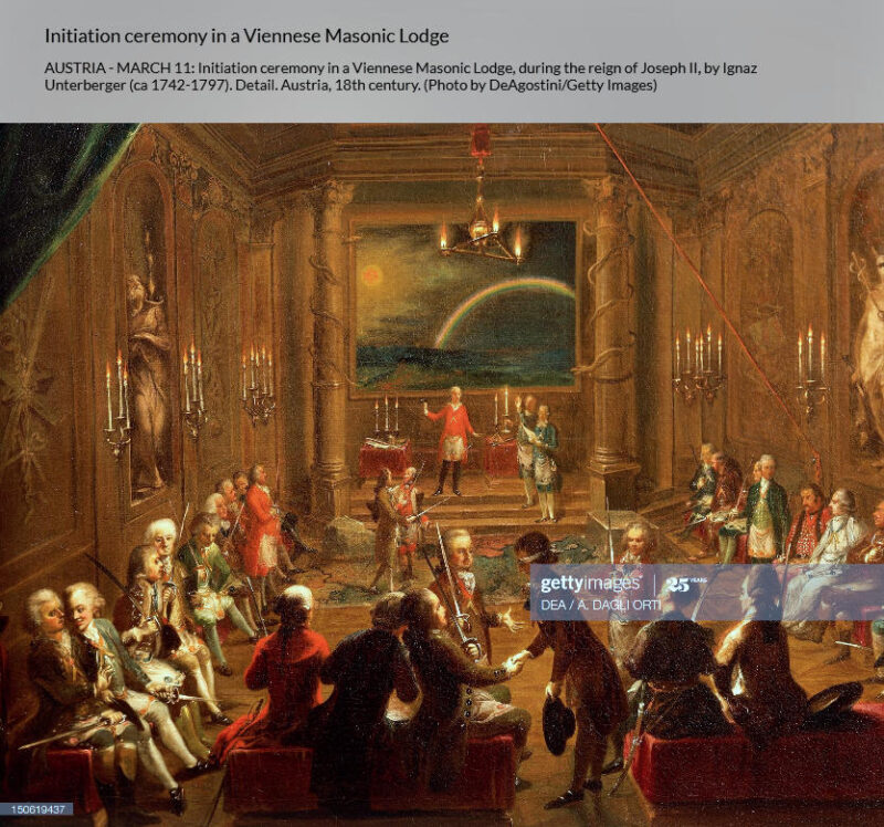 Ilustraciones sobre masonería. Logia.